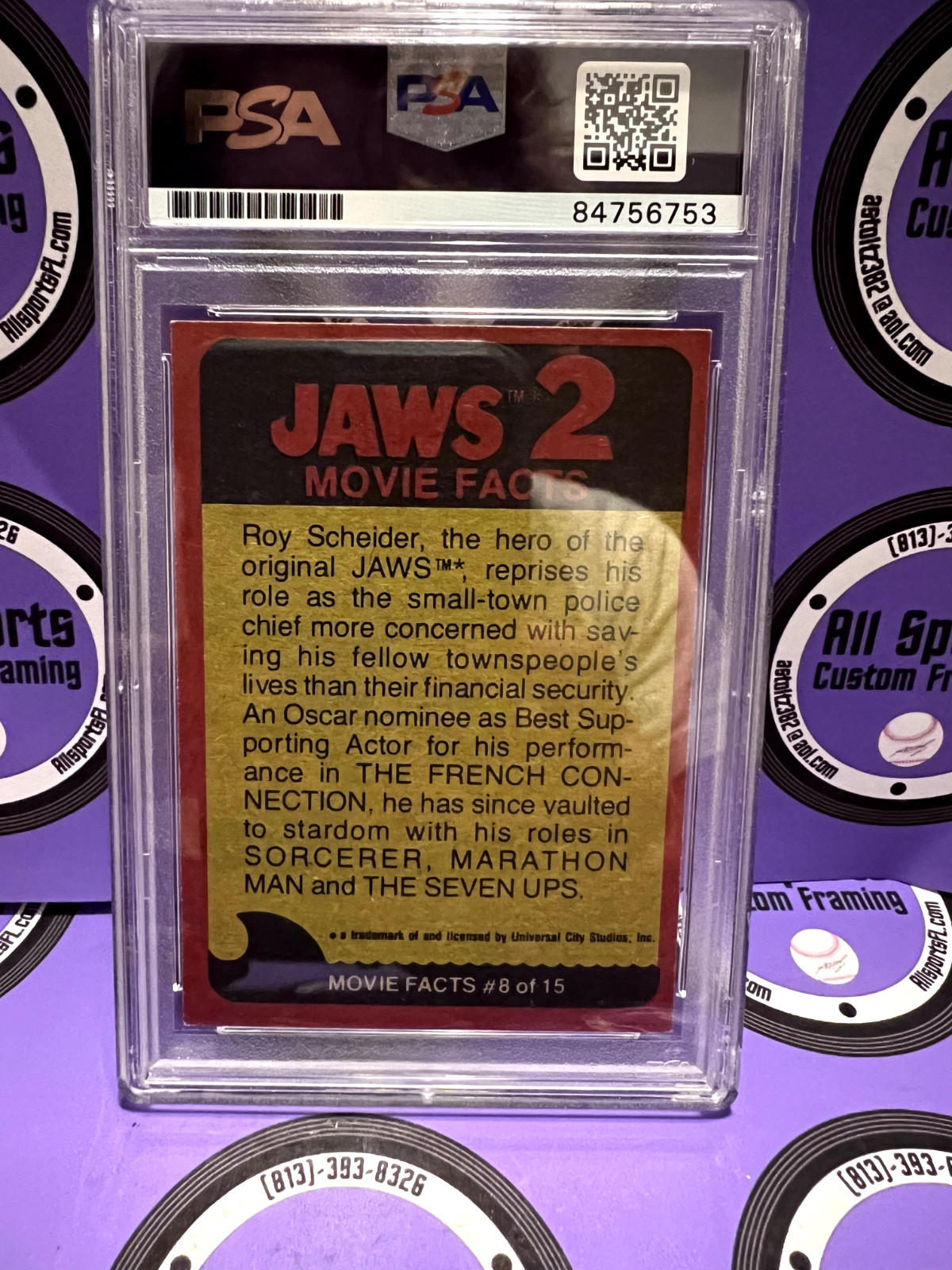 Carl Gottlieb Autographed Signed Jaws 2 Writer Actor Trading Card #58 PSA slab