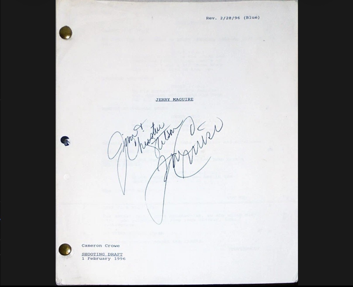 TOM CRUISE SIGNED JERRY MAGUIRE FULL SHOOTING SCRIPT AUTOGRAPH