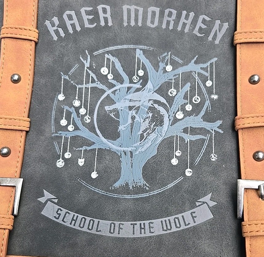 The Witcher Backpack Kaer Morhen Netflix School Of Wolf Gray Adjustable Straps.