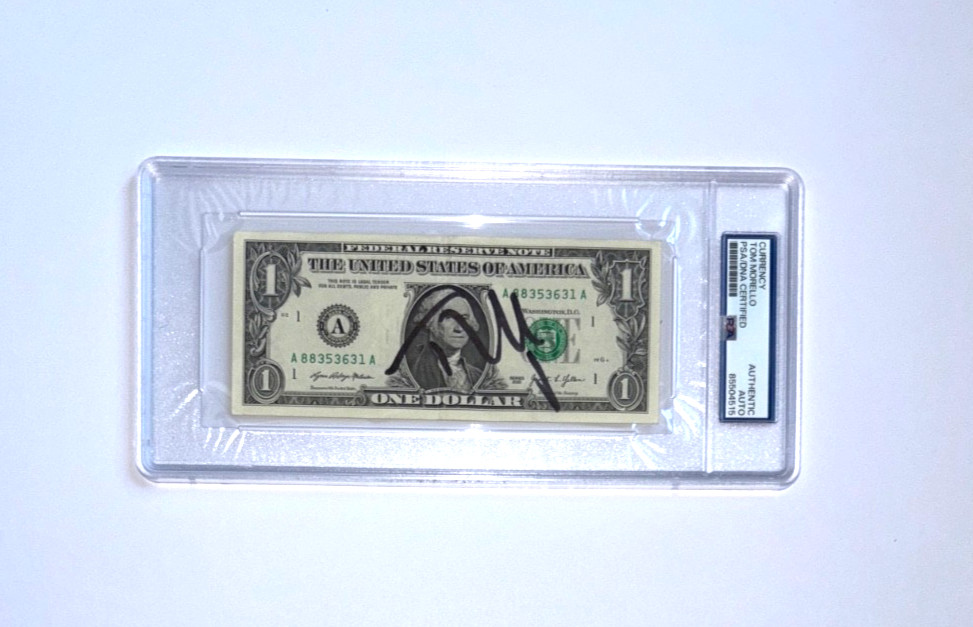 TOM MORELLO SIGNED $1 BILL CURRENCY RAGE AGAINST THE MACHINE RATM SLAB PSA/DNA