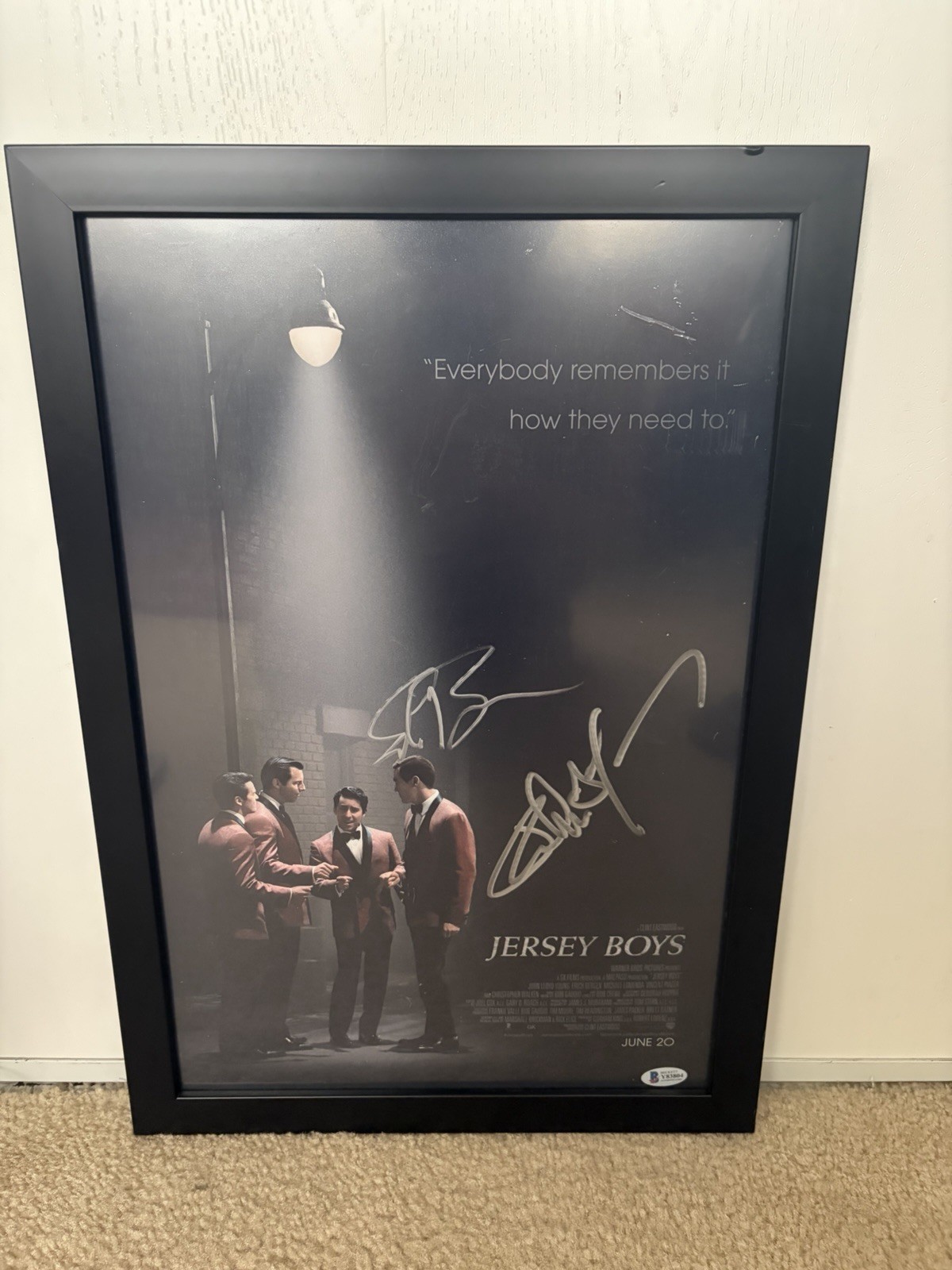 Framed jersey Boys 2014 Movie Poster Signed John Lloyd young Erich Bergen