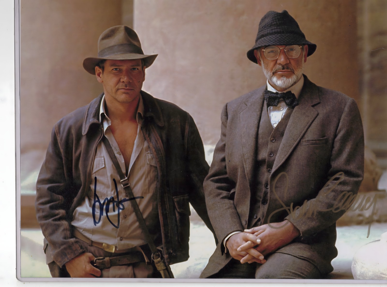 SEAN CONNERY/ HARRISON FORD ORIGINAL AUTOGRAPHS INDIANA JONES THE LAST CRUSADE