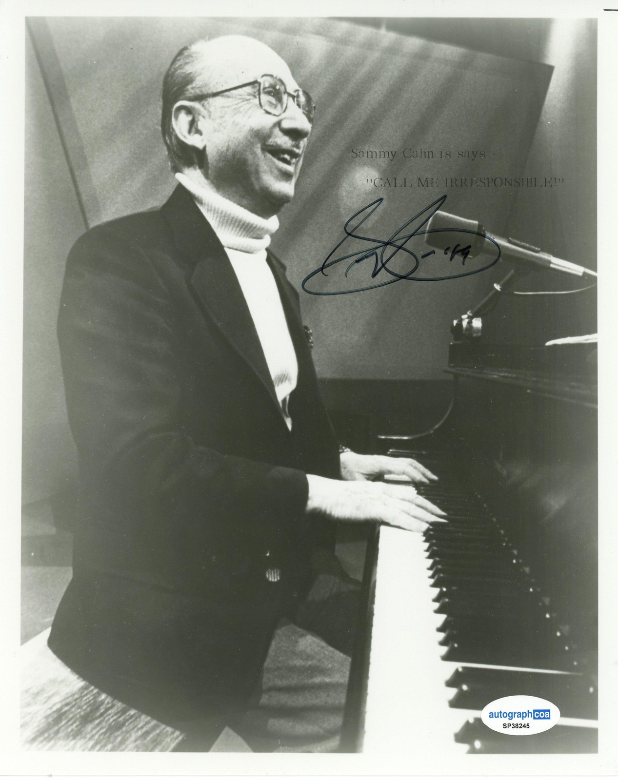 Sammy Cahn “Call Me Irresponsible” Lyricist AUTOGRAPH Signed 8×10 Photo ACOA