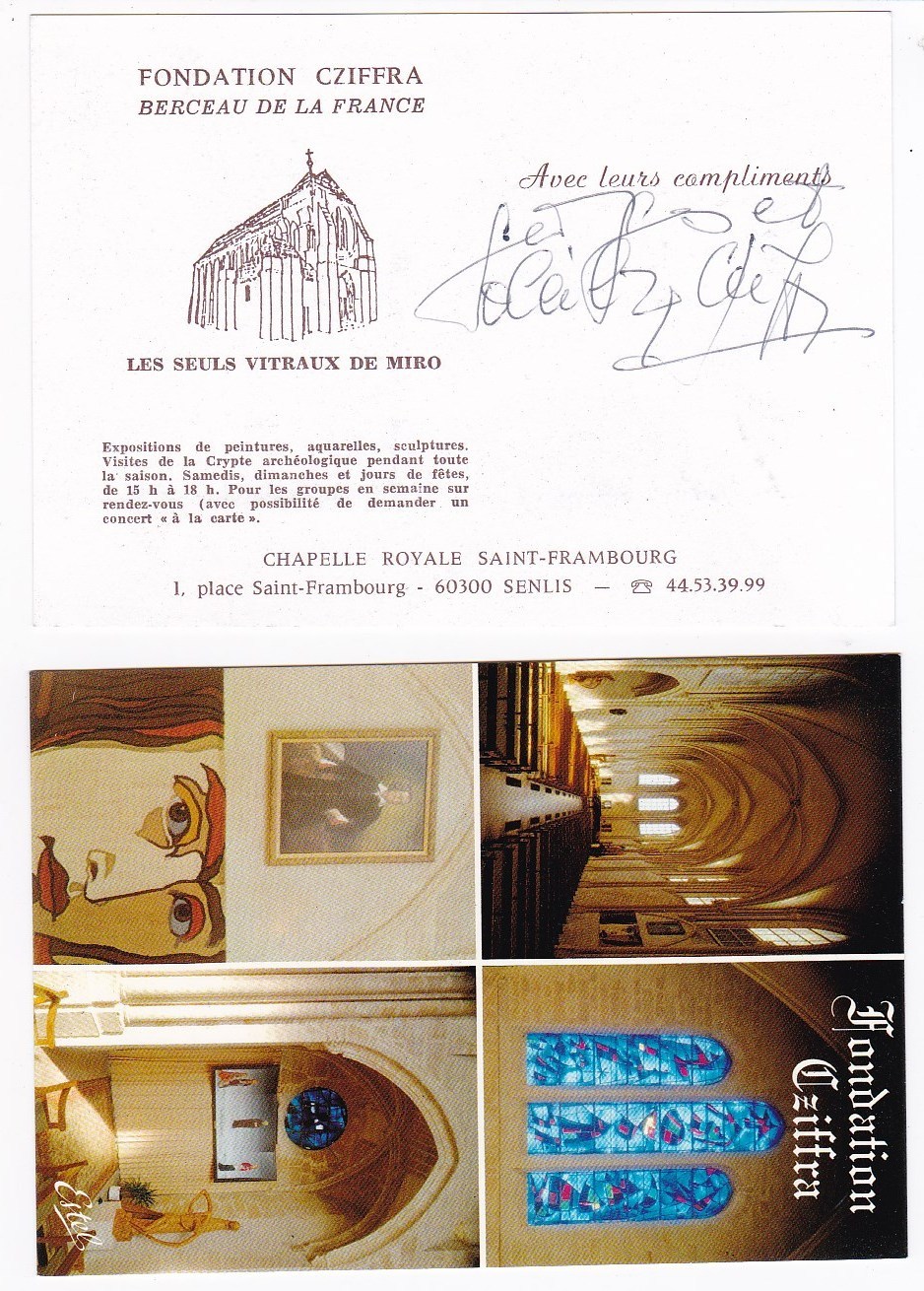 GEORGES CZIFFRA FOUNDATION 2 letters from his wife Soleilka & 2 carte de visites