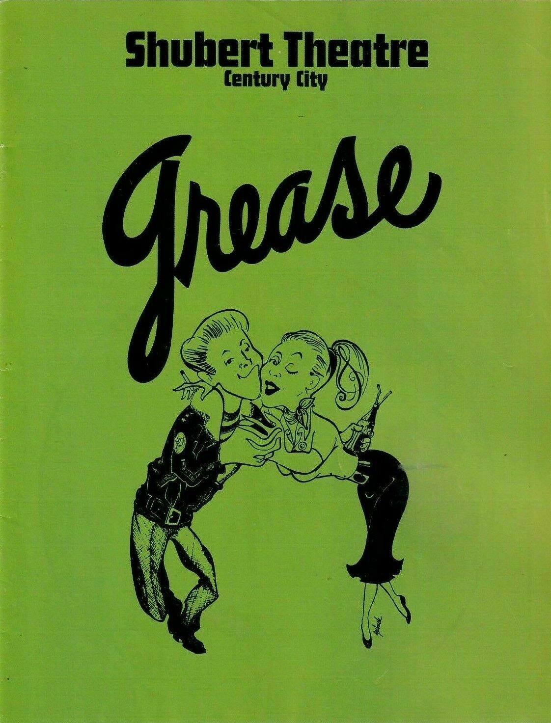 Shubert Theatre Program For Premier of Grease 50’s Musical August 1973