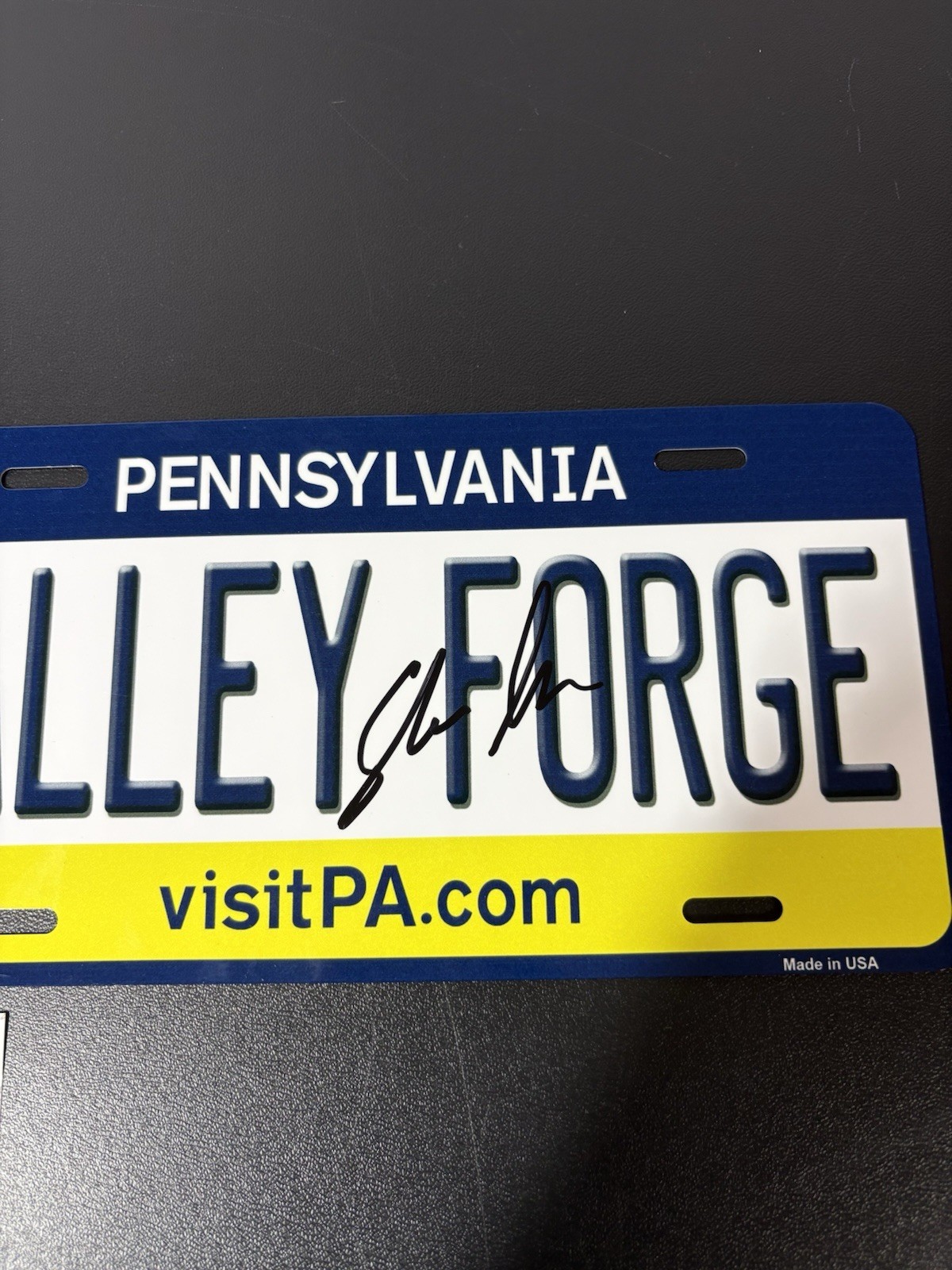 Shane Gillis Signed Valley Forge License Plate Autographed Tires Rare JSA COA