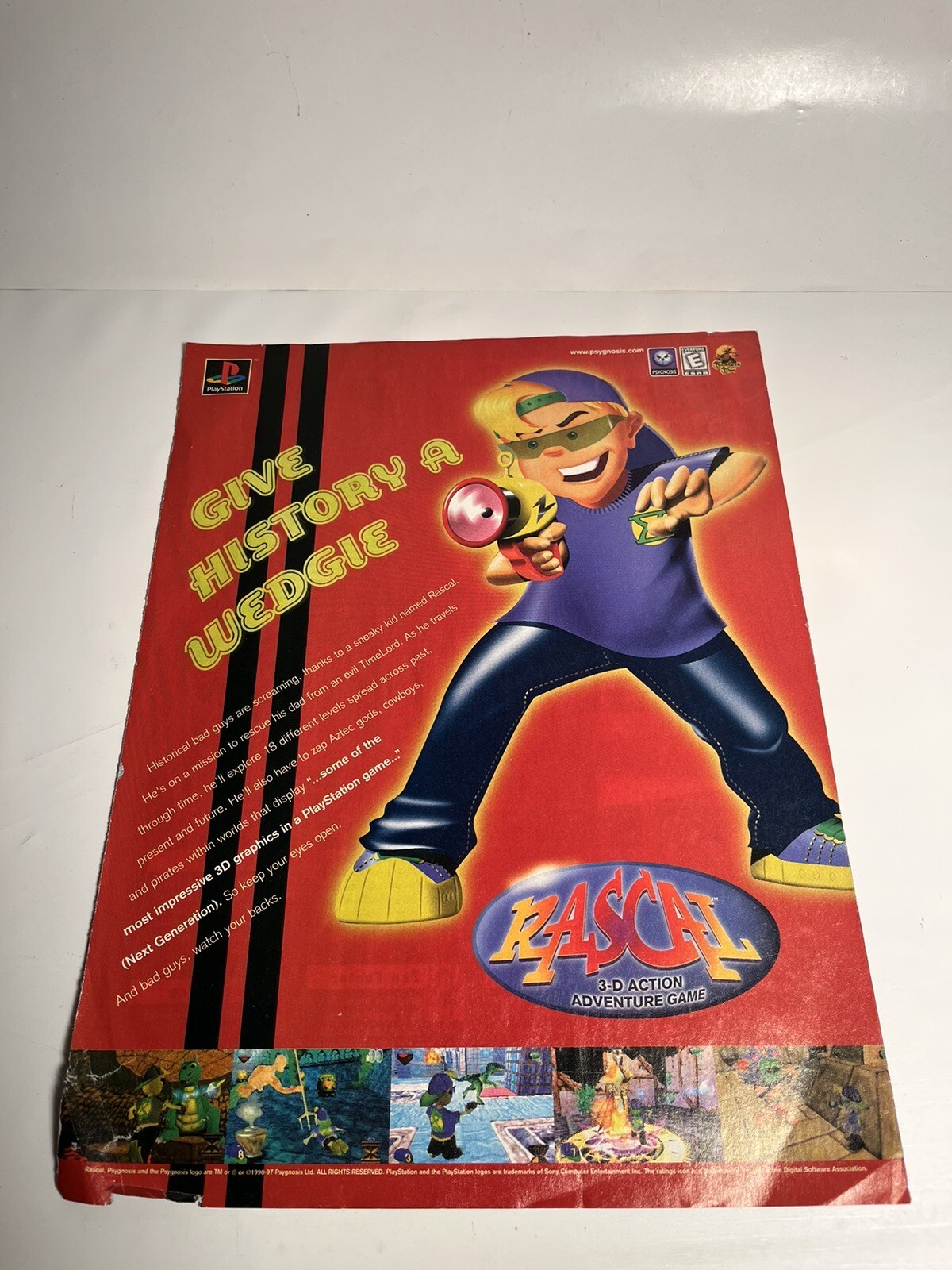 Vntg 1998 Rascal Game Pro Magazine Original Ad PlayStation Wedgie Need Speed III