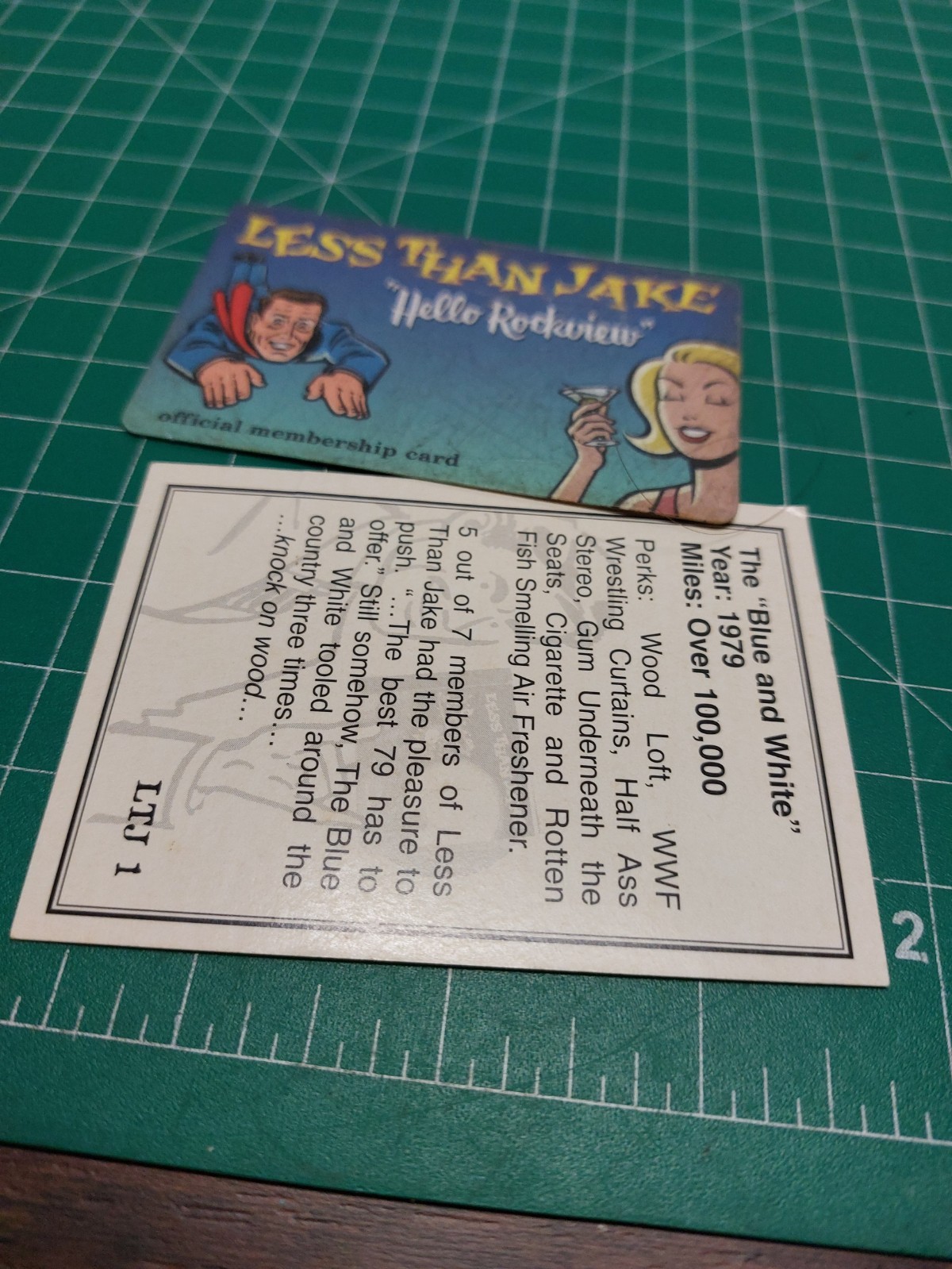 Less Than Jake Hello Rockview Membership Card Vintage + Promo Card LTJ 1