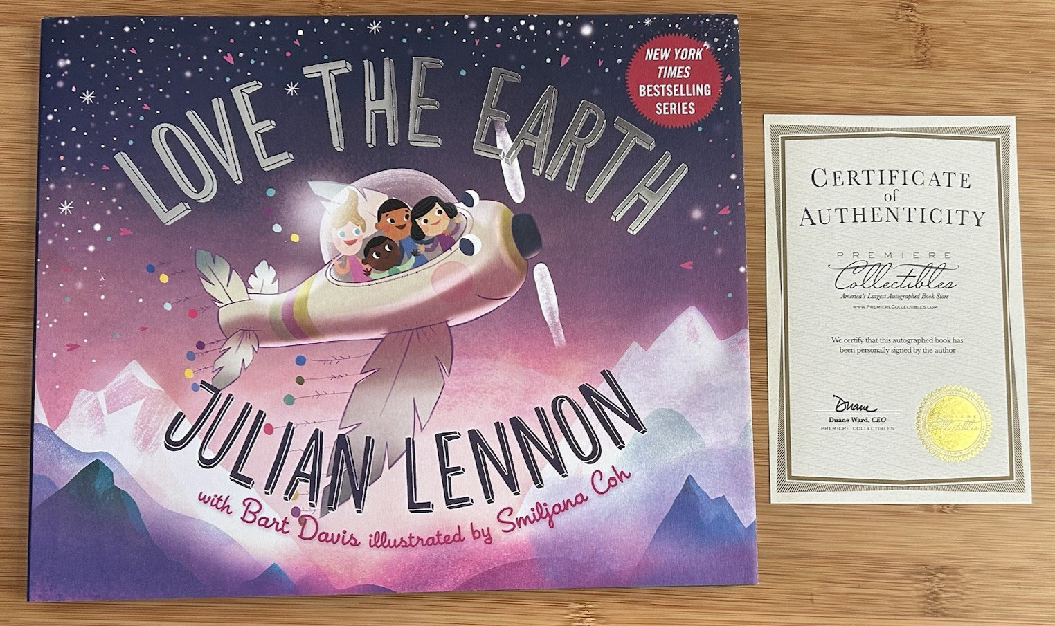 Julian Lennon “Love The Earth” Hardcover Book – Autographed/Signed – COA