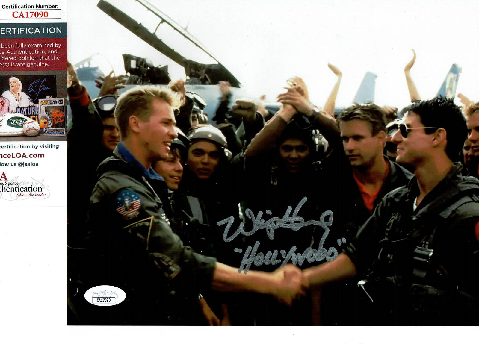 Top Gun” Whip Hubley Hollywood added autographed 8×10 Photo with Cruise JSA Cer