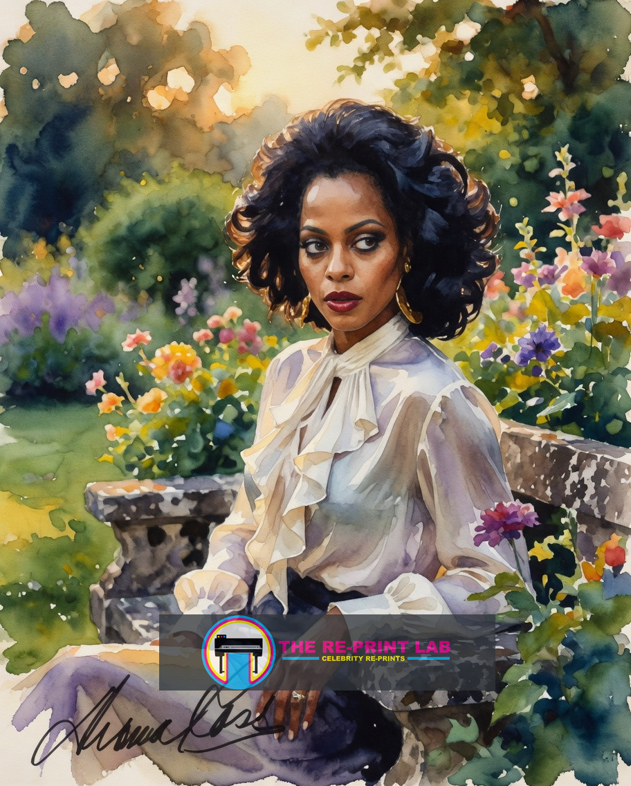 Diana Ross Watercolor 8×10 Reprint