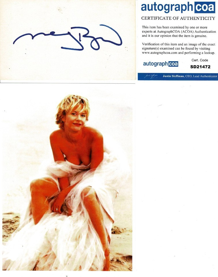 MEG RYAN SIGNED CUT + 5X7 PHOTO ACOA COA