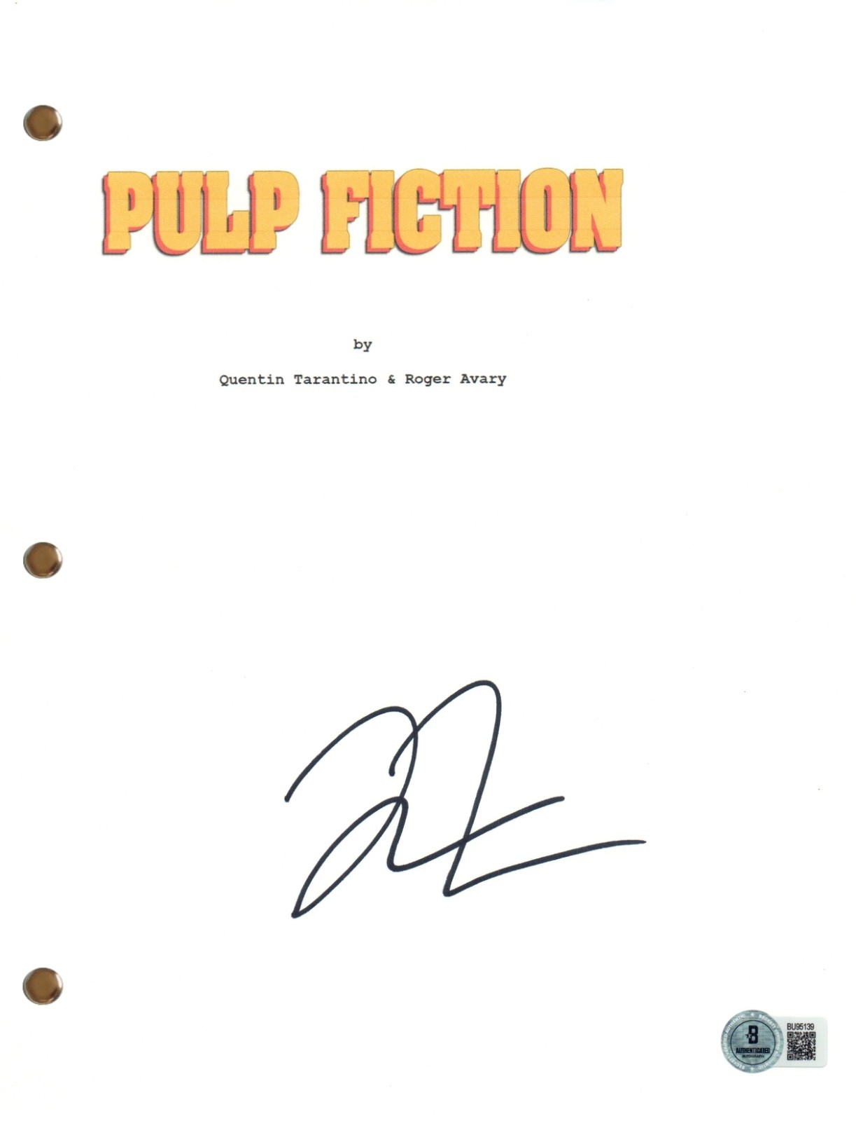 Quentin Tarantino Signed Pulp Fiction Movie Script Full Screenplay Autograph BAS