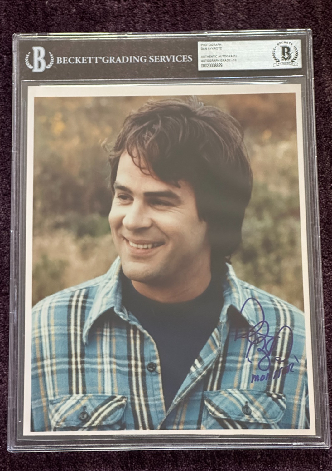 DAN AYKROYD Signed 8 X 10 PHOTO Beckett Encapsulated AUTO 10 w/ Inscription