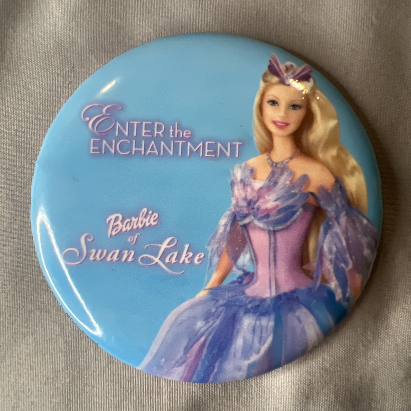 Barbie Swan Lake 3″ Button Pin Movie Promo Pinback Mattel Toys Girls Classic