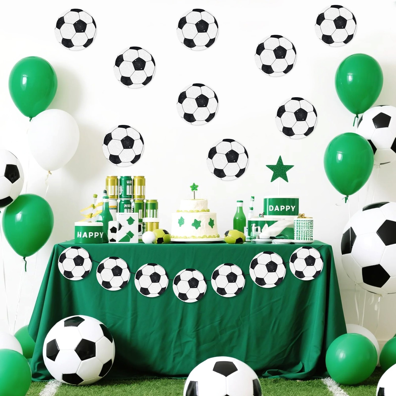 11 Inches Glitter Soccer Cutouts – 25Pcs Large Size Sport Ball DIY Paper Cuts…