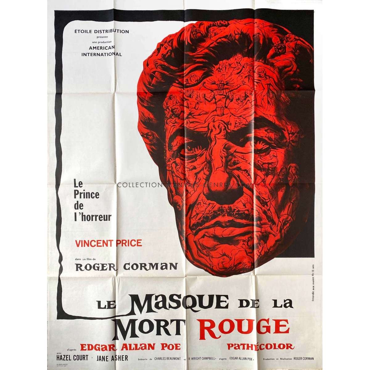 THE MASQUE OF THE RED DEATH French Movie Poster – 47×63 in. – 1964 – Roger Corm