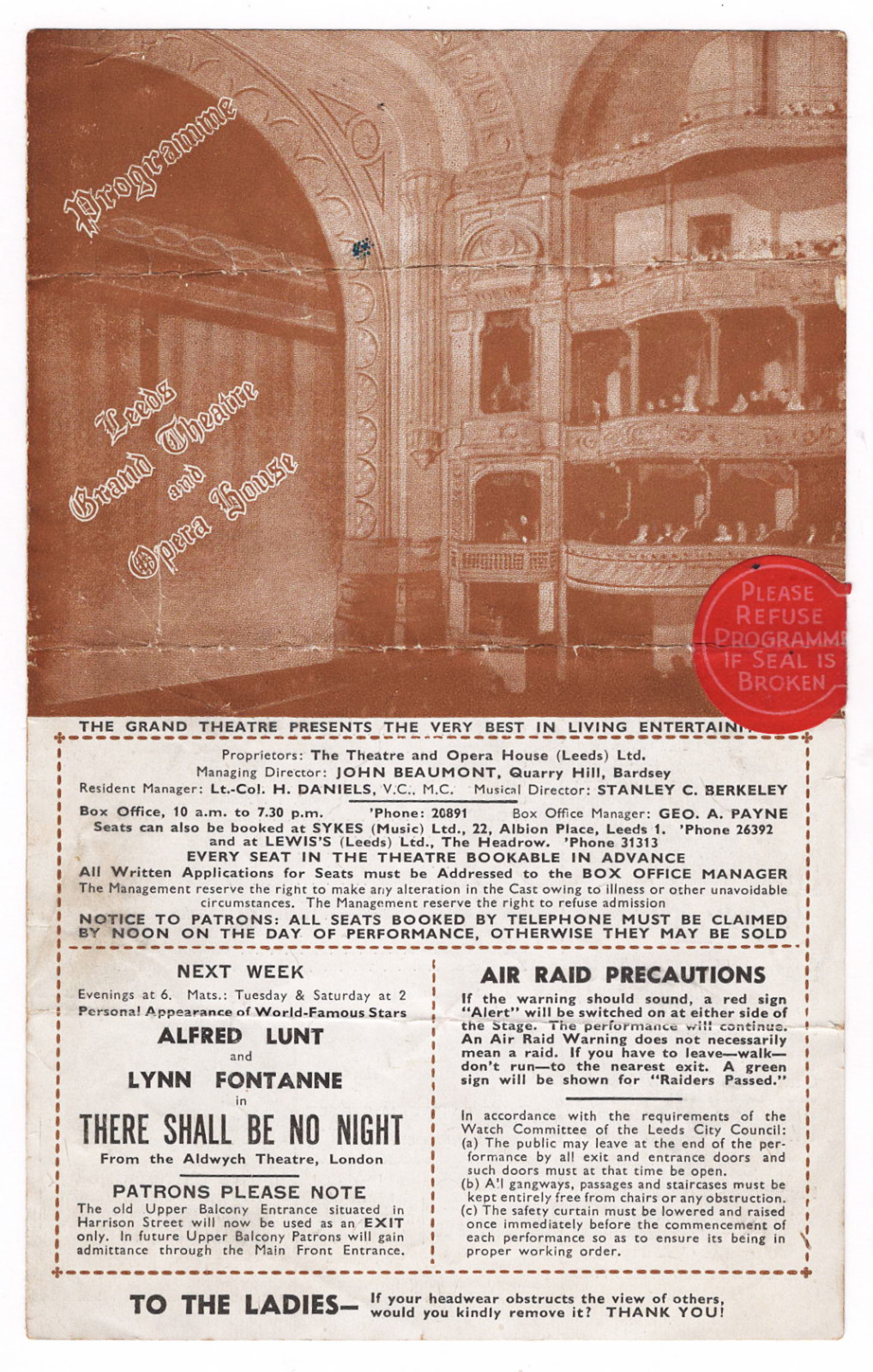 John Gielgud “HAMLET” Leslie Banks / Max Adrian 1944 Leeds Tryout Program