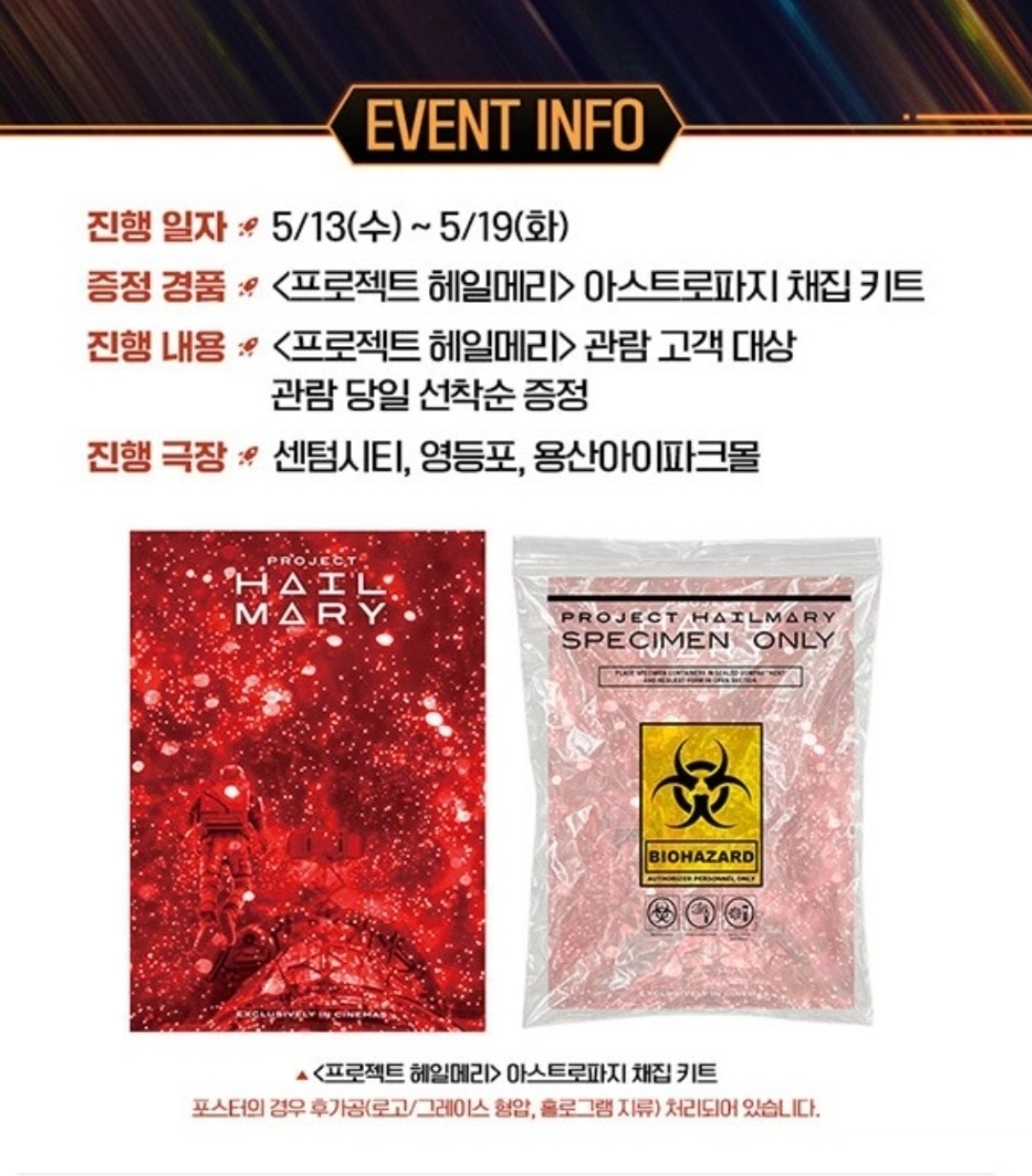 ​Project Hail Mary Movie Astrophage Collection Kit A3 Poster Korea Exclusive New