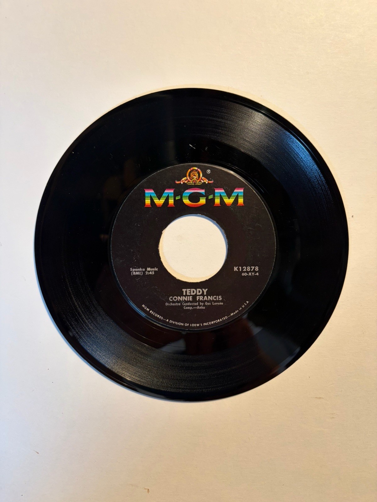 Connie Francis “Mama” MGM 7” 45 Strong VG+