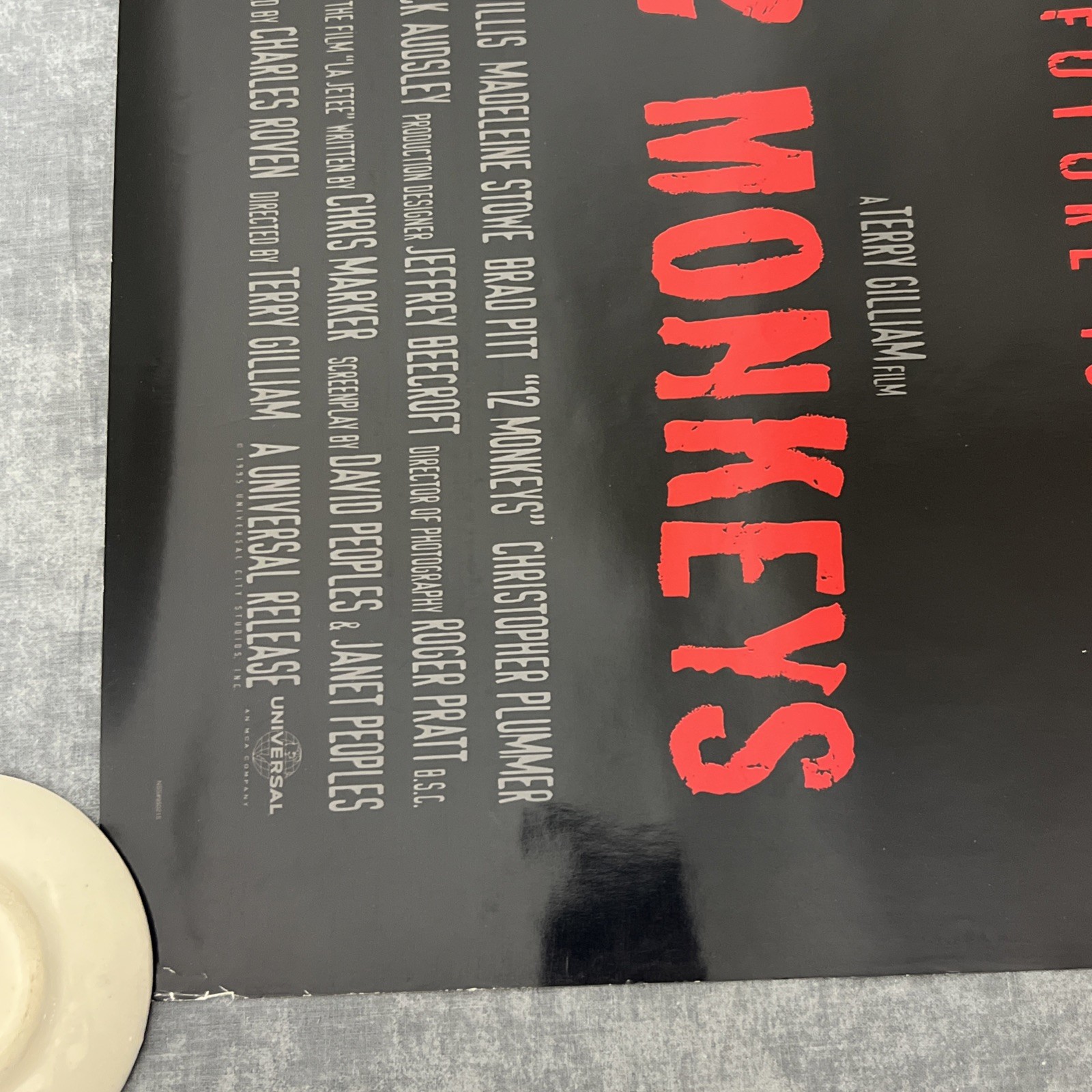 VINTAGE 12 Monkeys 1995 Original Movie Poster 27×40 Rolled Double Sided