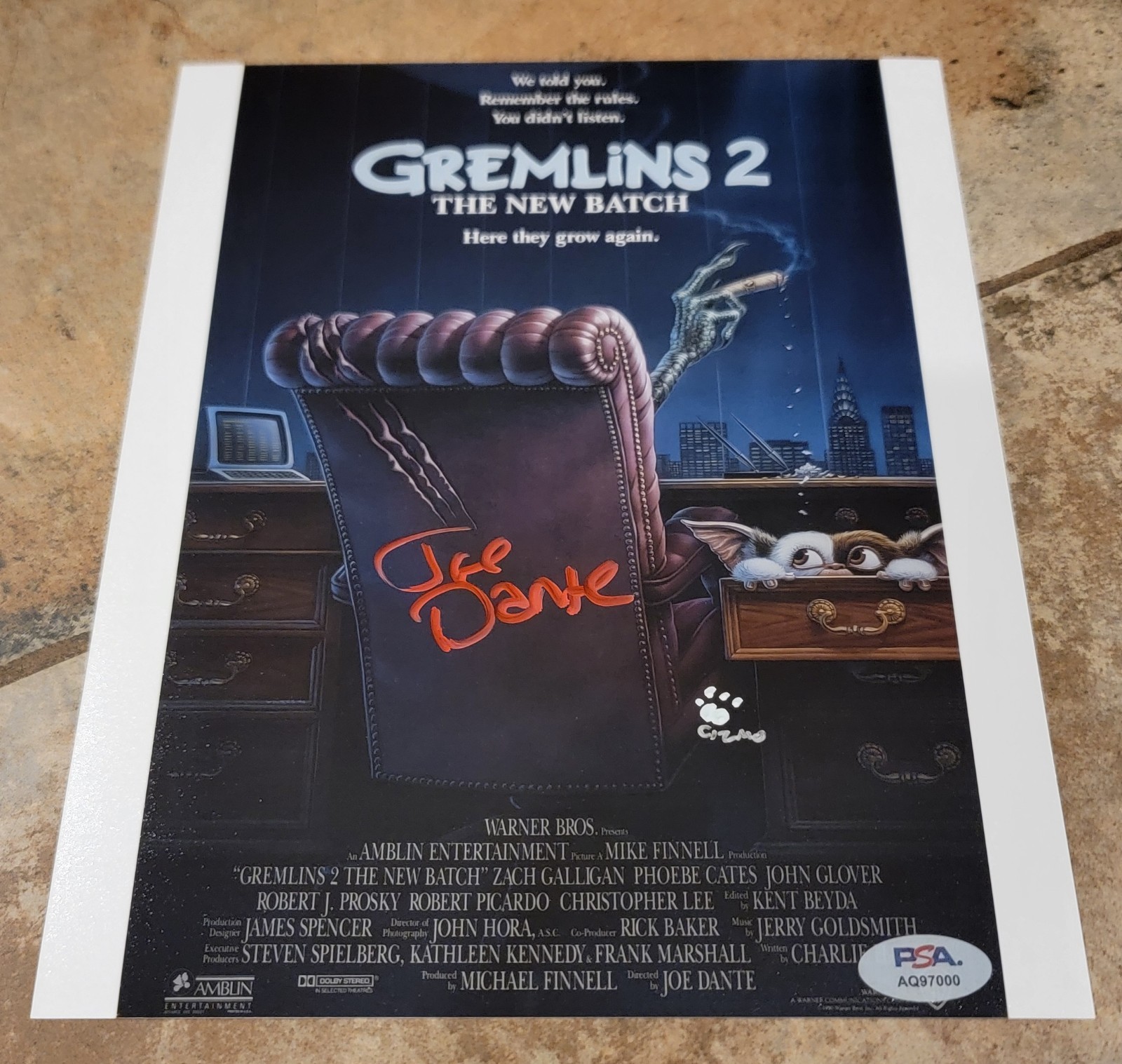 Joe Dante signed 8×10 photo autograph PSA DNA director Gremlins 2