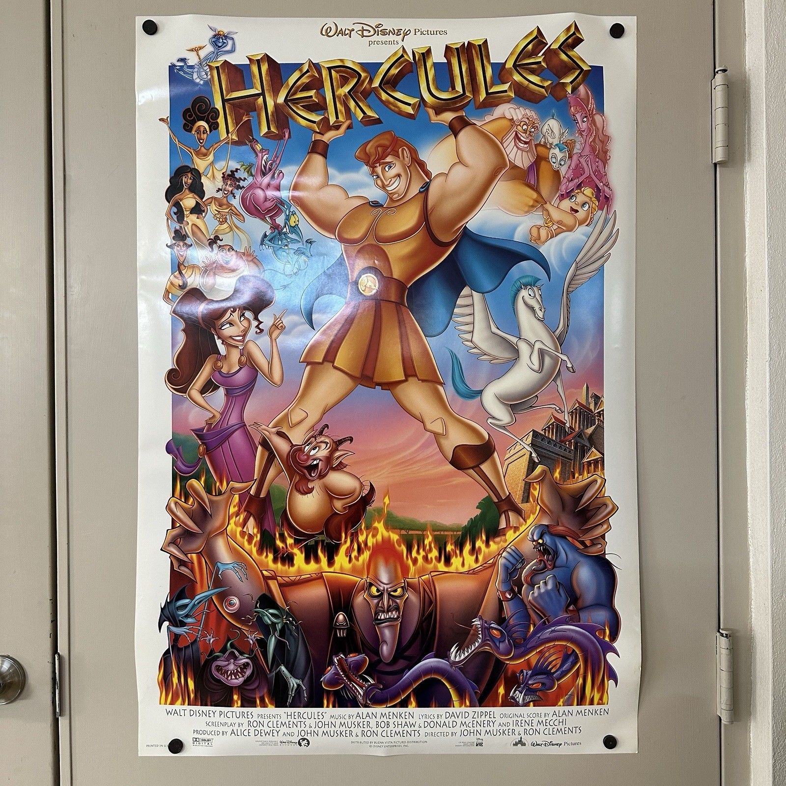 1997 Disney Hercules 27×40 Double Sided Theatrical Release Movie Poster Numbered