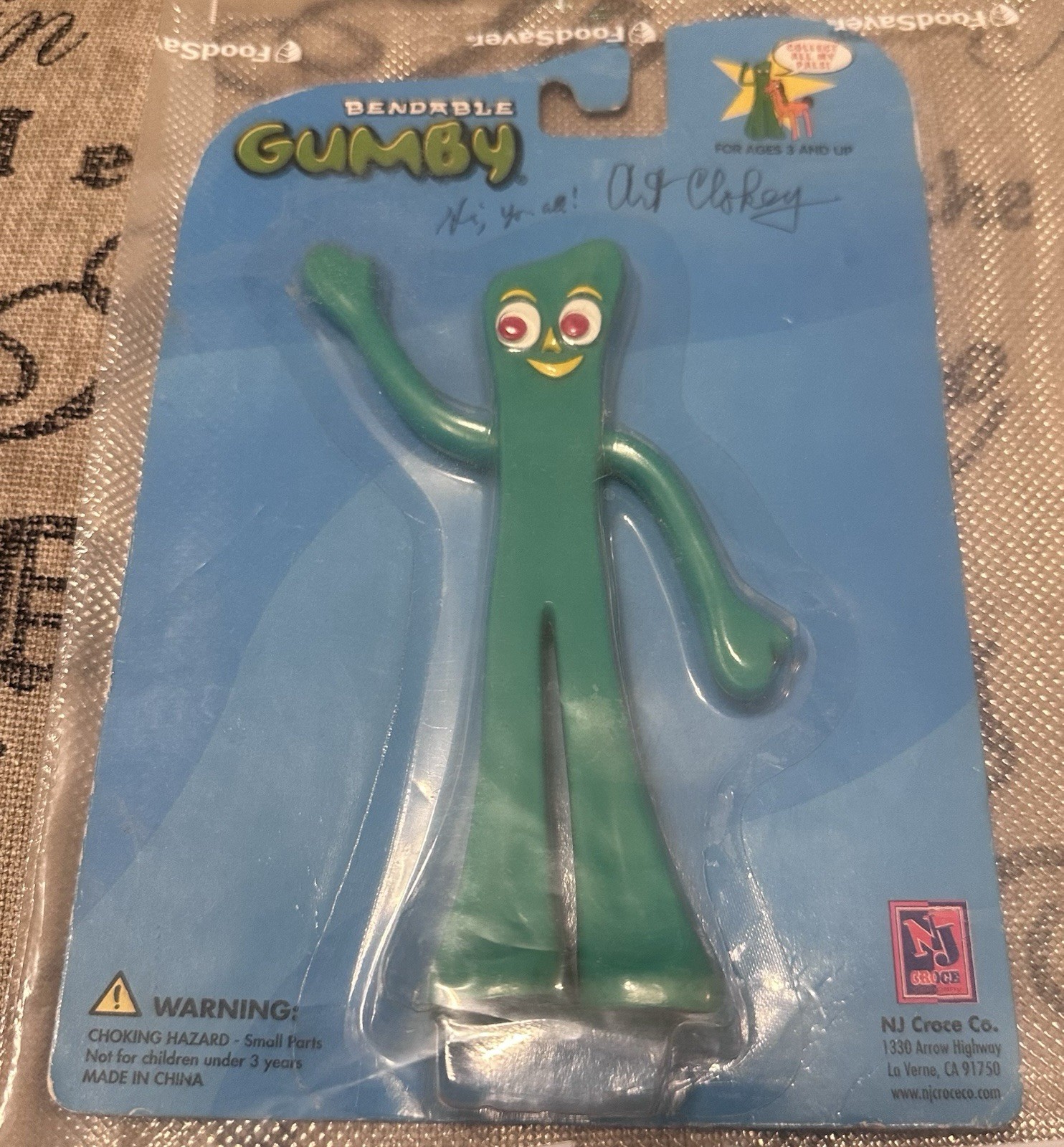 Art Clokey “Gumby” Creator Signed Bendable 6″ Gumby Figurine