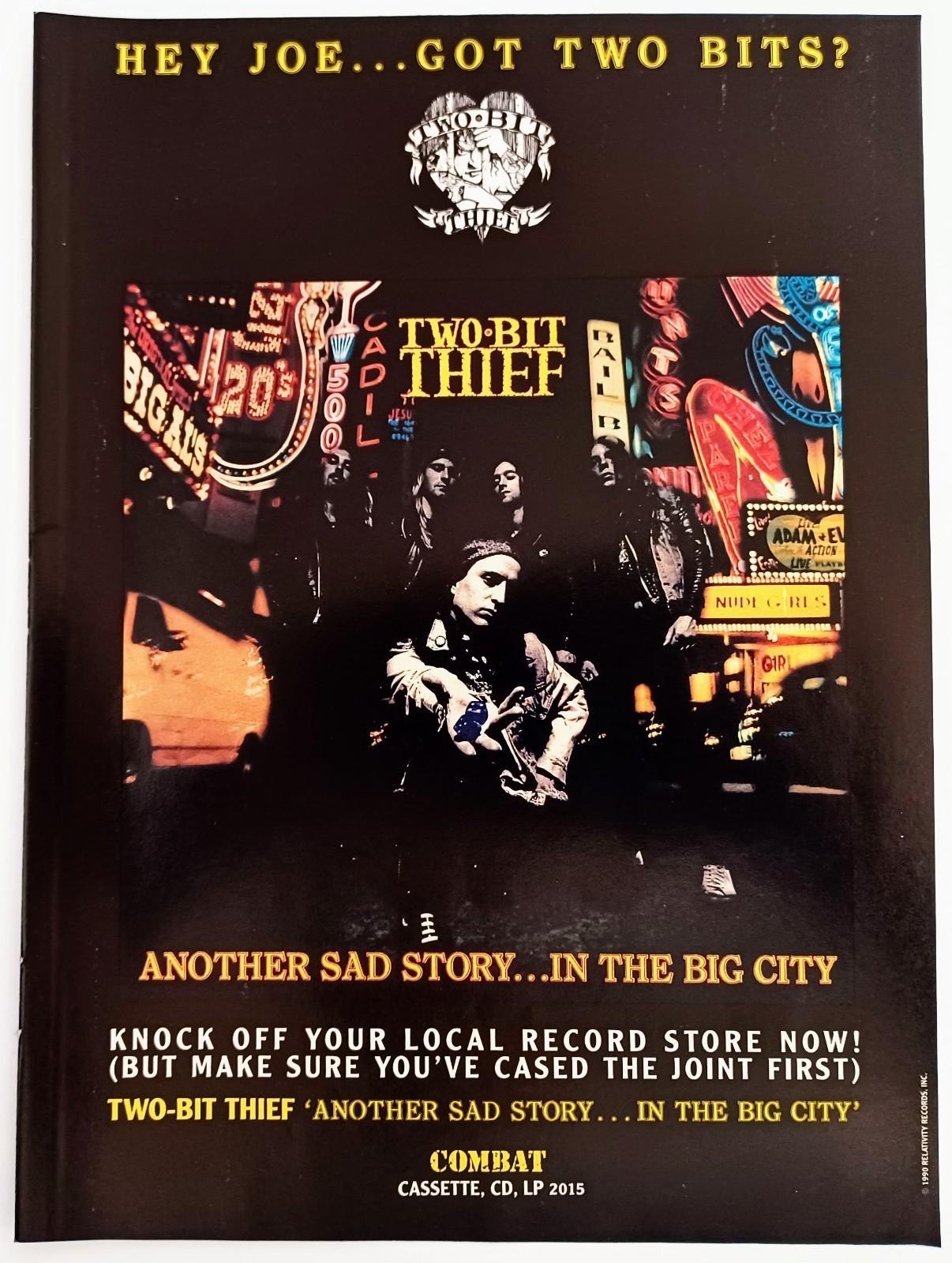 TWO-BIT THIEF~ANOTHER SAD STORY IN THE BIG CITY~1990 ALBUM PROMO PRINT AD POSTER