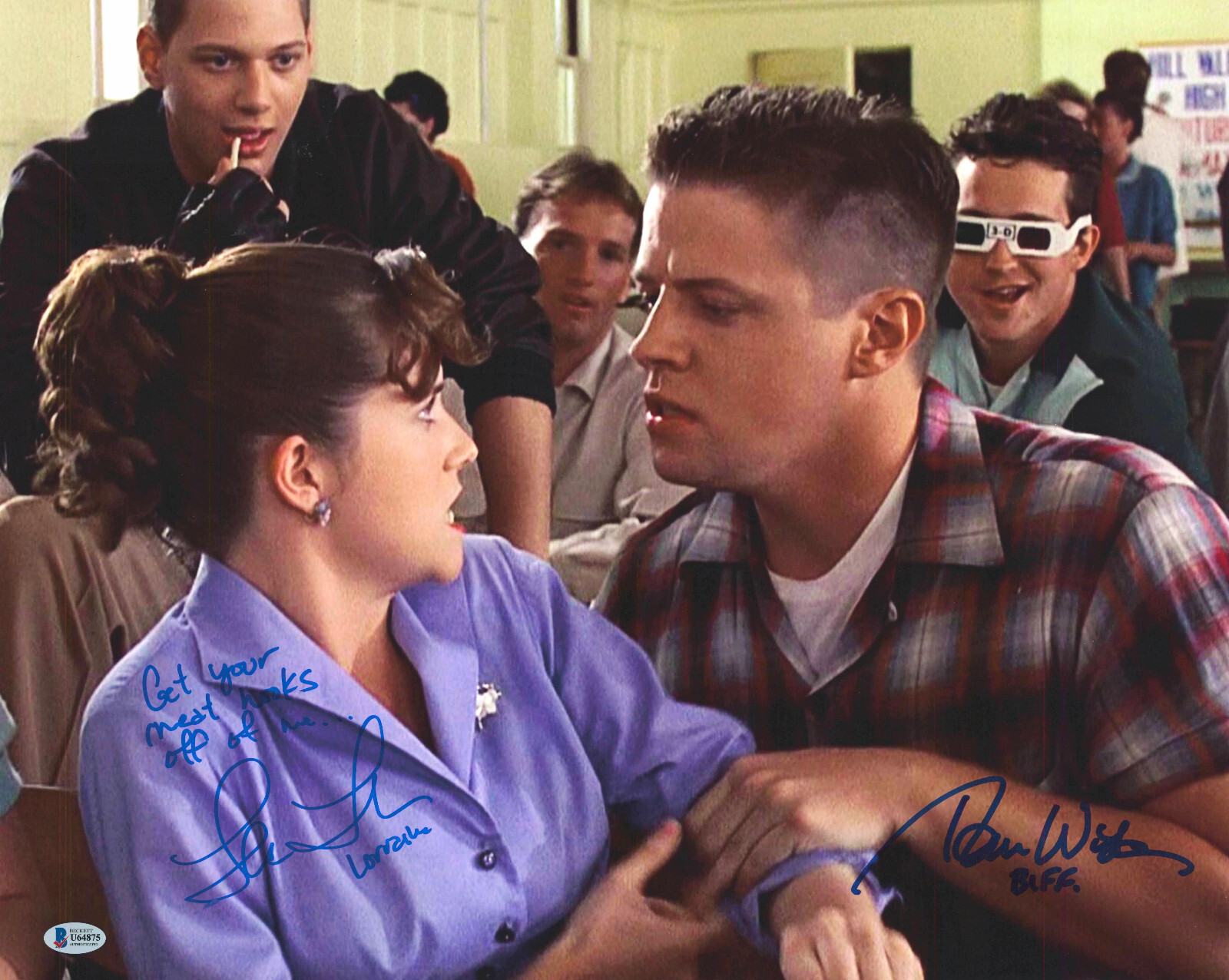 LEA THOMPSON TOM WILSON SIGNED AUTO BACK TO THE FUTURE 16X20 PHOTO BECKETT BAS