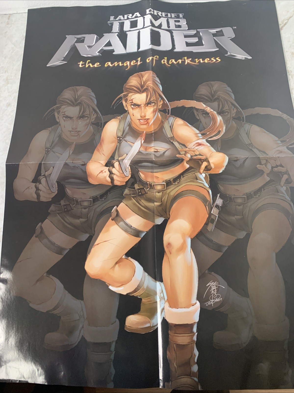 Rare tomb raider poster playstation magazine the angel of darkness and hitman2