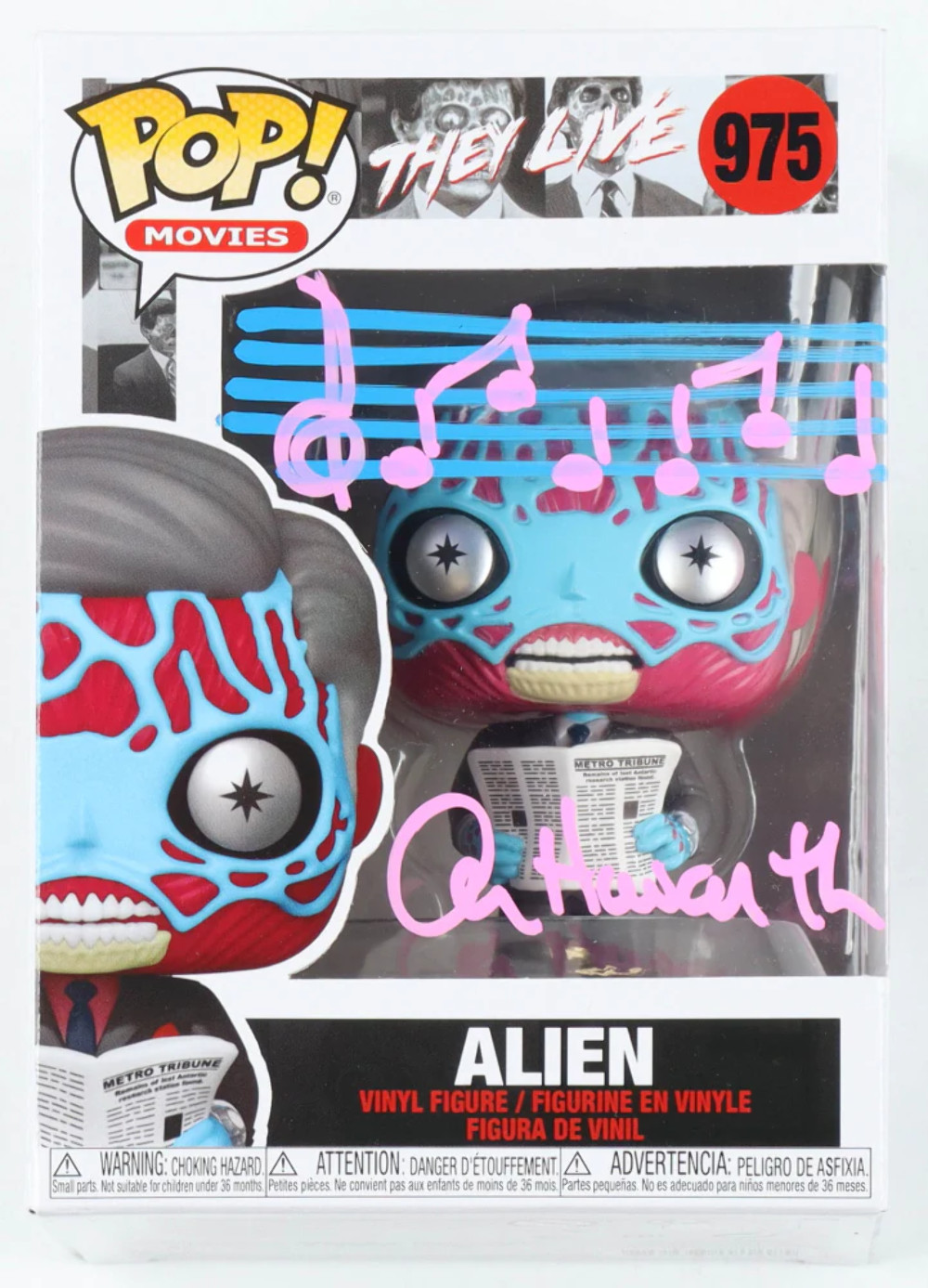 Alan Howarth Signed (Beckett) “They Live” #975 Alien Funko Pop! Vinyl Figure wit