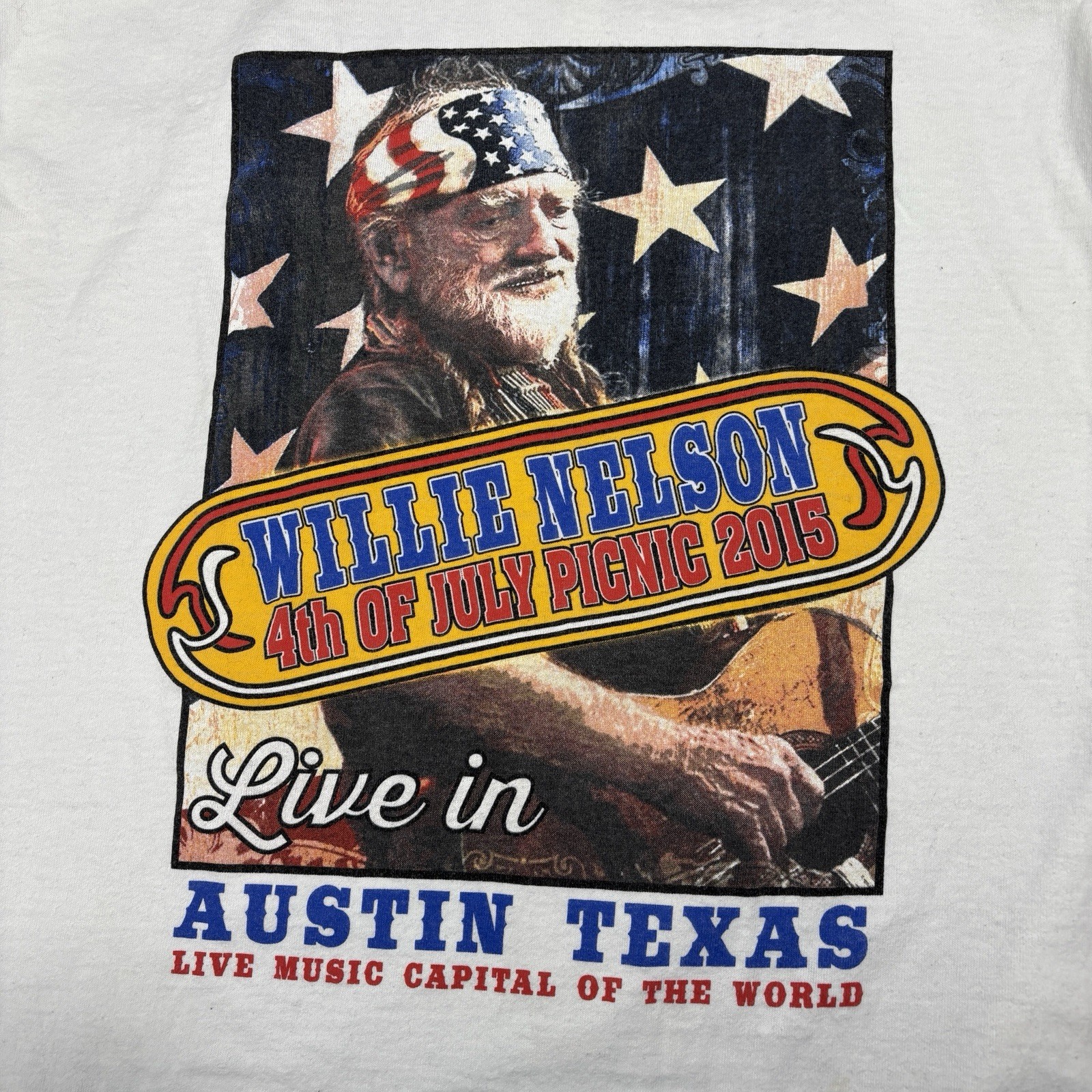 Willie Nelson 42nd Annual July 4th Picnic Shirt M Only 1200 Made Austin TX 2015