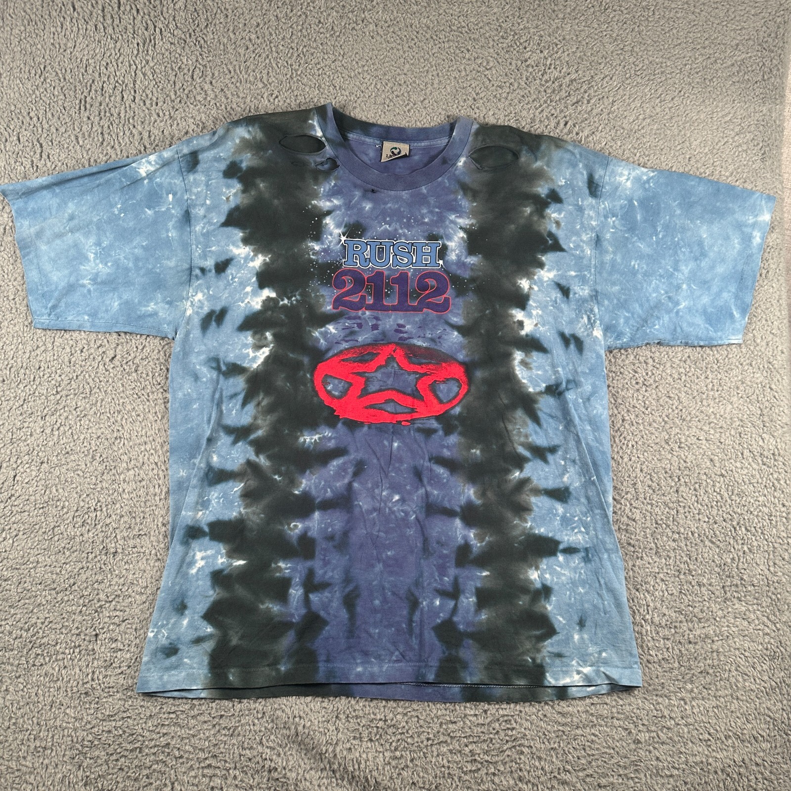 Vintage Rush Band 2112 Liquid Blue T Shirt Size 2XL Tie Dye Single Stitch