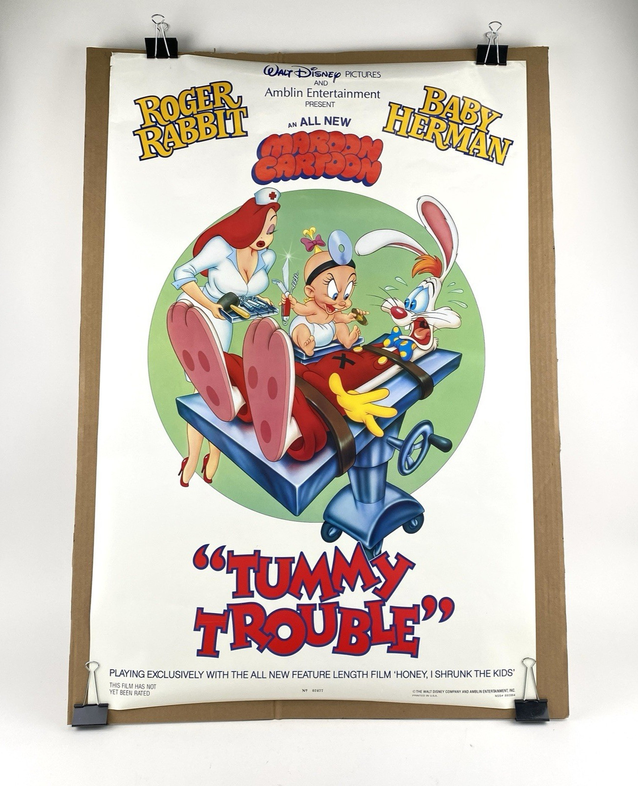 Roger Rabbit “Tummy Trouble” (1989) Original Rolled 27″x41″ DS Movie Poster