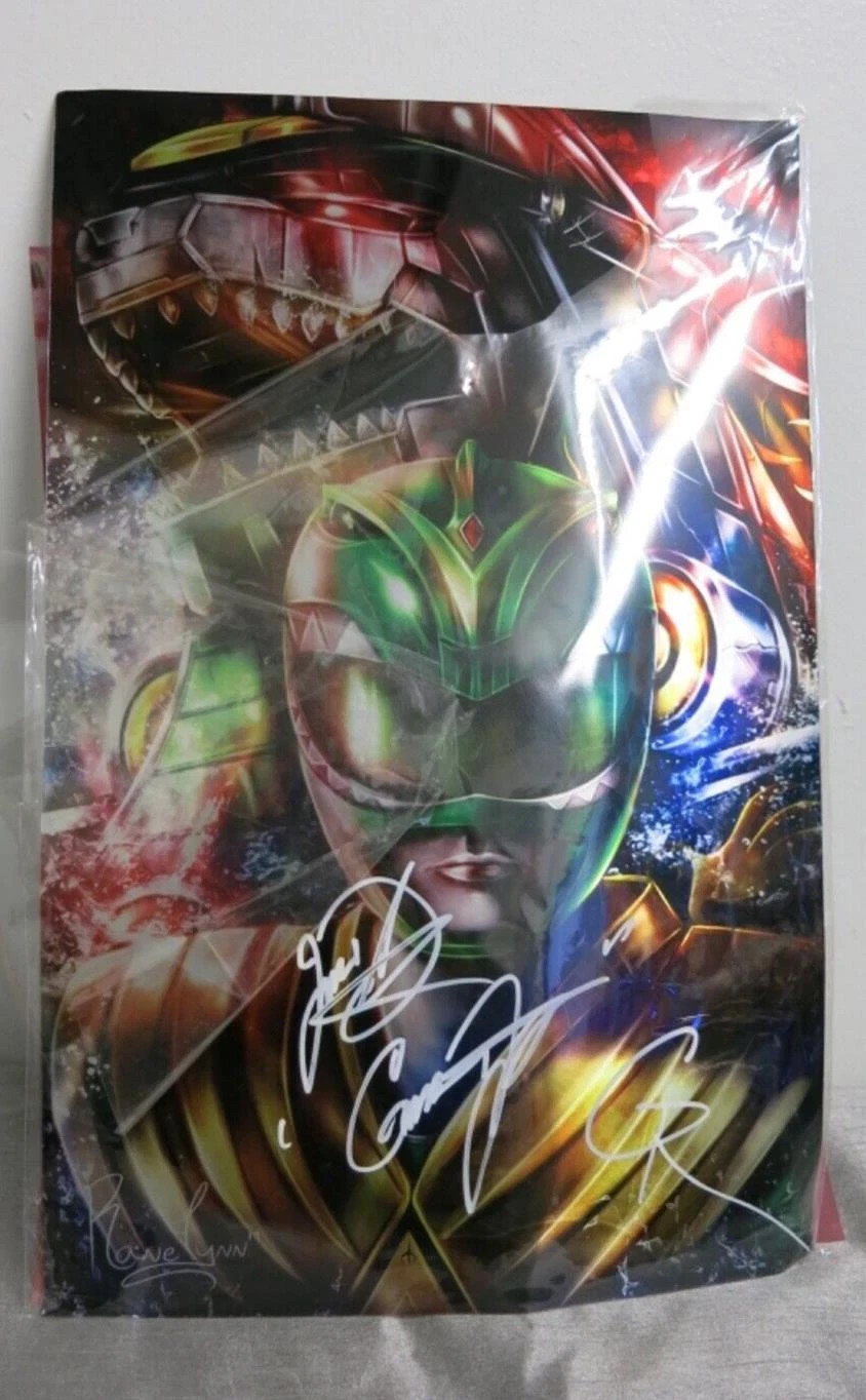 Green Power Ranger metal Autograph picture sign 10×17
