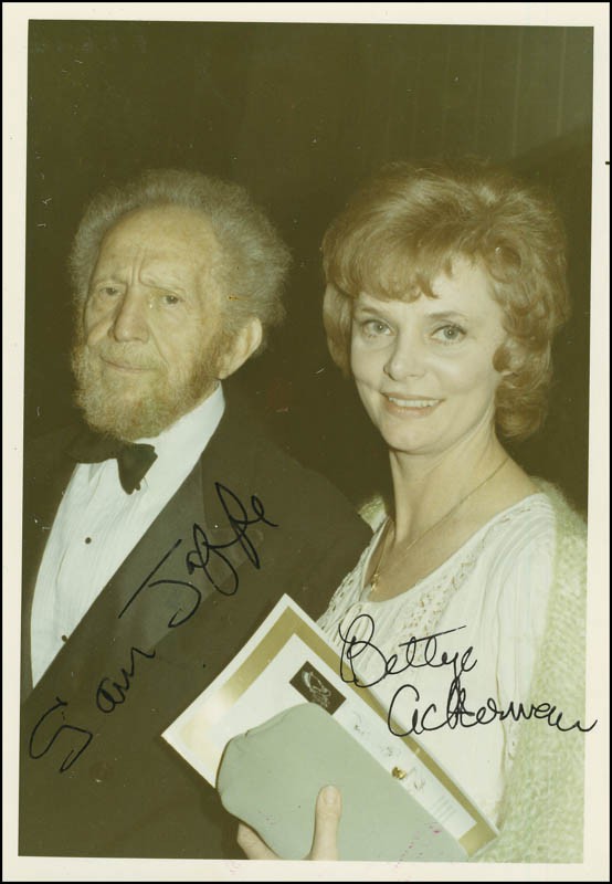 SAM JAFFE – AUTOGRAPHED SIGNED PHOTOGRAPH CO-SIGNED BY: BETTYE ACKERMAN