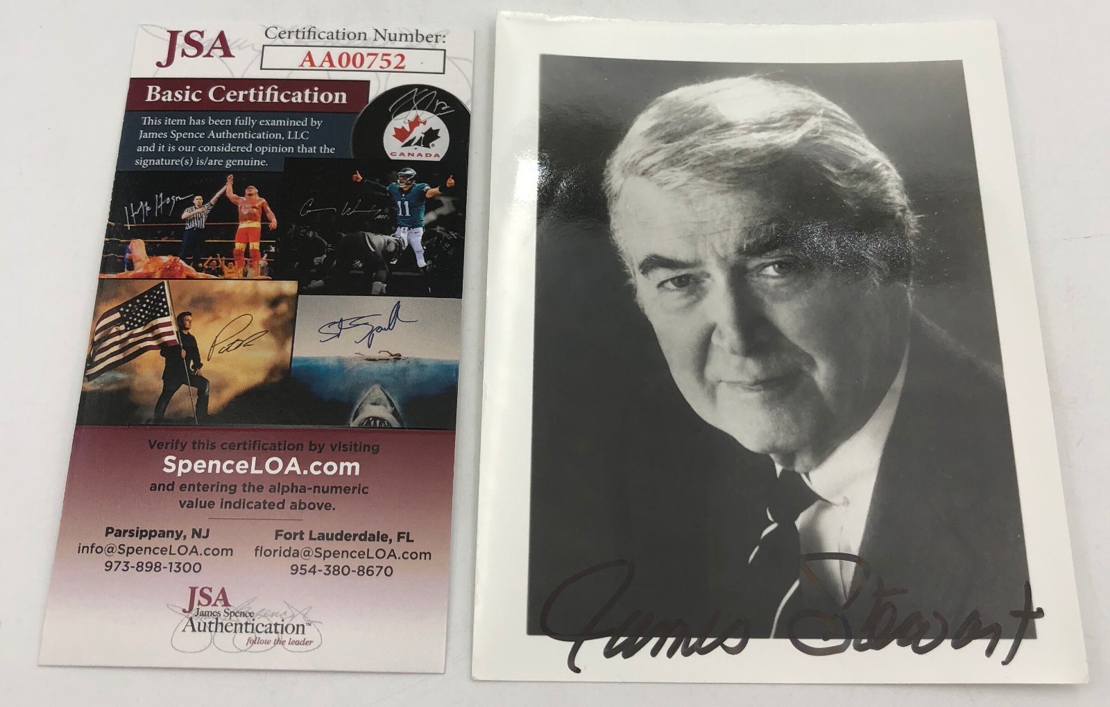 James Stewart Autograph Signature JSA Certified Celebrity 4″ x 5″ Photo COA