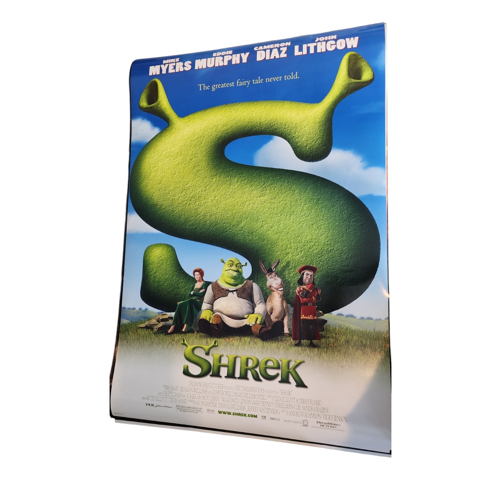 2001 Shrek Mike Myers Animation Double Sided 27″ x 41″ Theatrical Movie Poster