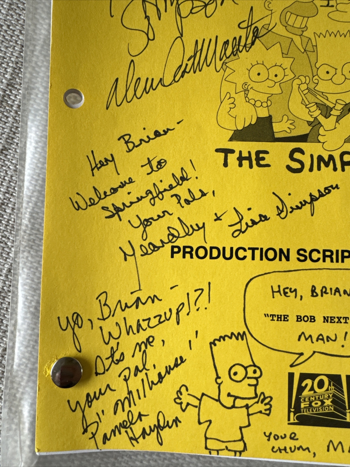 Signed SIMPSONS script – NANCY CARTWRIGHT, MATT GROENING, Hank Azaria, All Cast