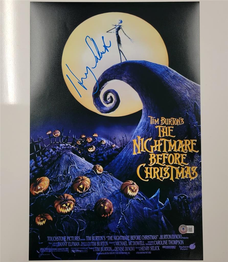 Henry Selick signed Nightmare Before Christmas 12×18 photo poster (B) ~ BAS holo