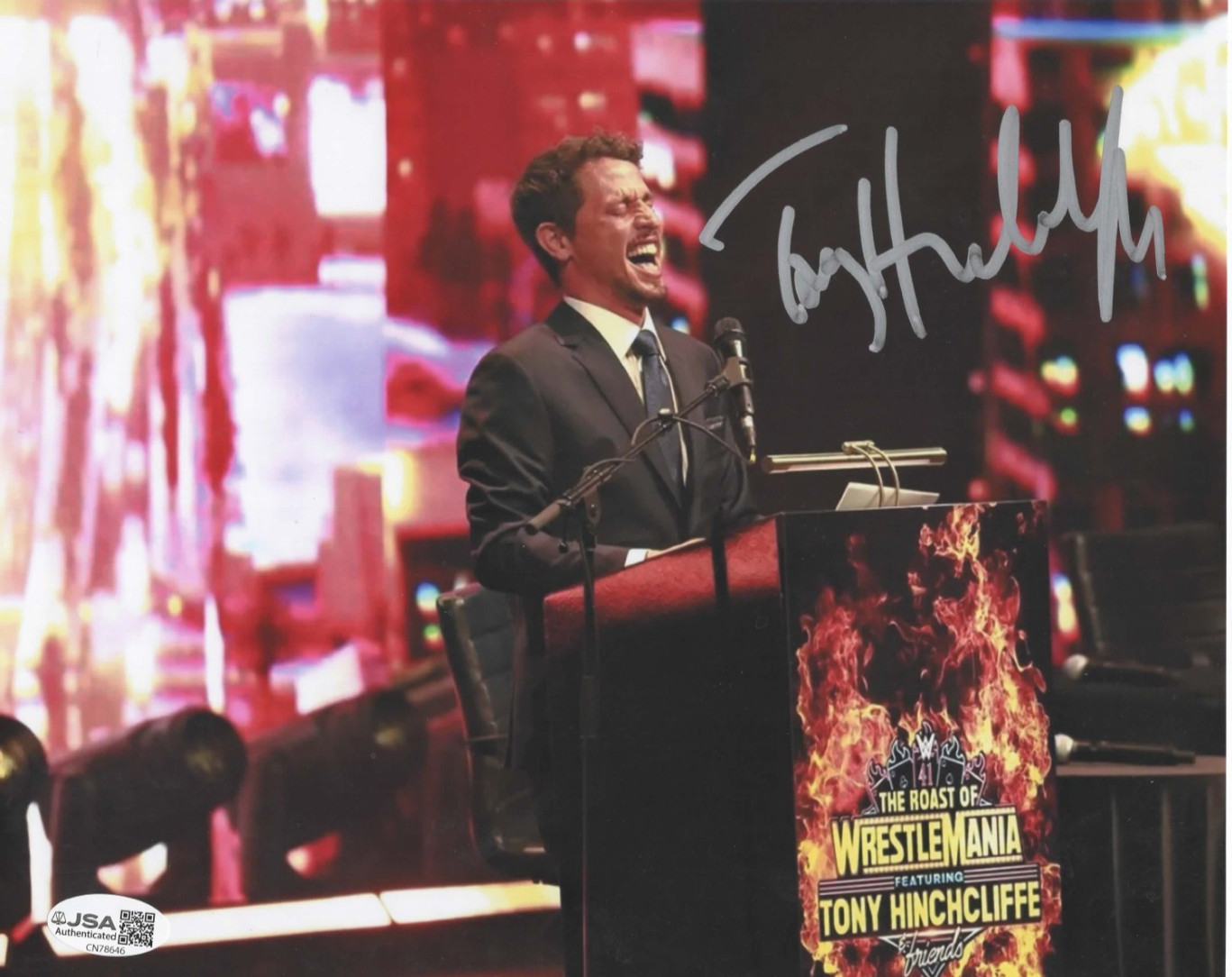 Tony Hinchcliffe Signed 8×10 Photo JSA COA CN78646 Donald Trump WWE Wrestlemania