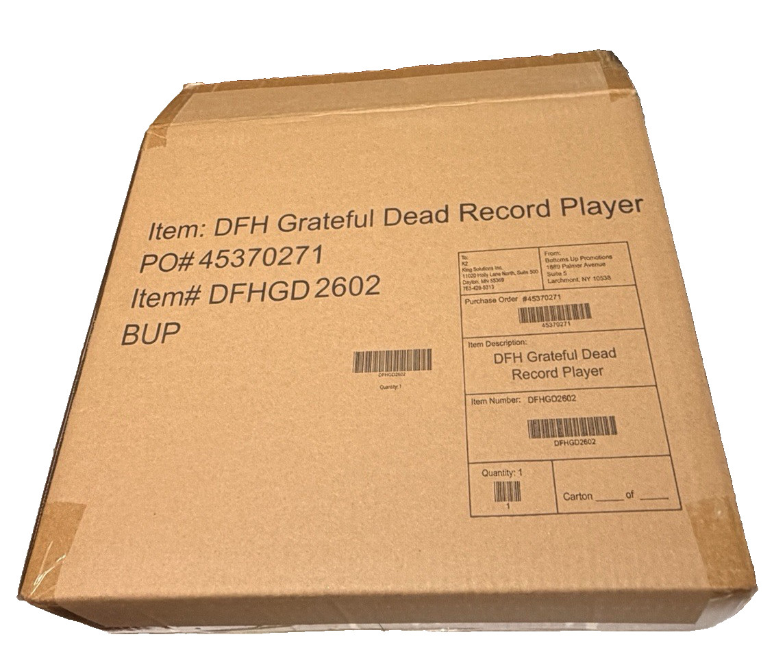 Dogfish Head Grateful Dead Record Player Bluetooth New Open Box with User Manual