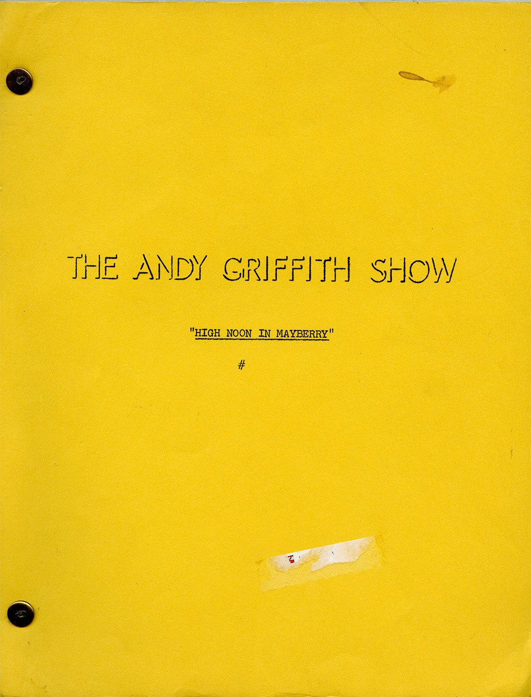 Andy Griffith Show Original Production Script High Noon in Mayberry 1963 Rare TV