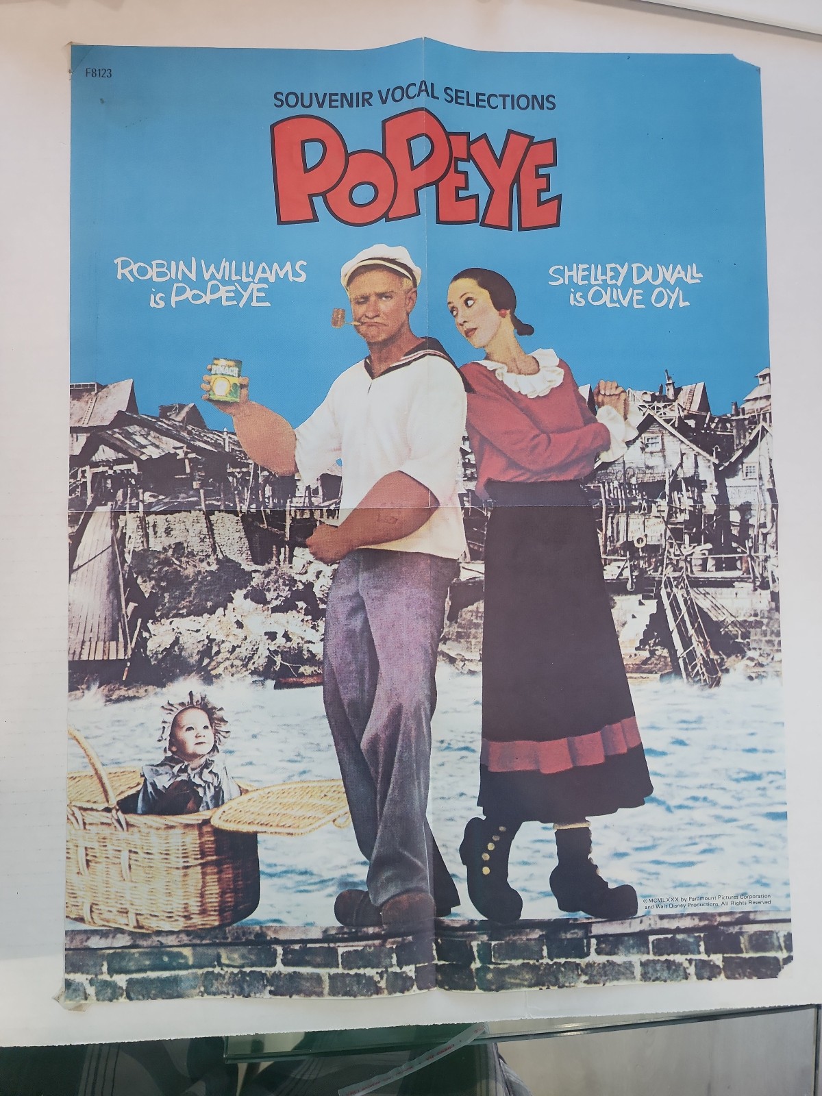 Vintage Popeye Robin Williams 16×21.5 Inch Music Book Poster Promo Ad