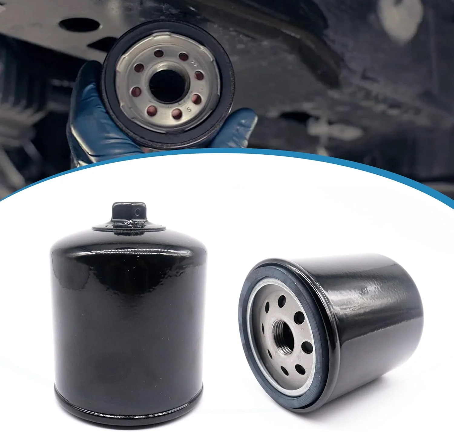 Premium Motorcycle Oil Filter KN171B Compatible with Harley Davidson | Blackline