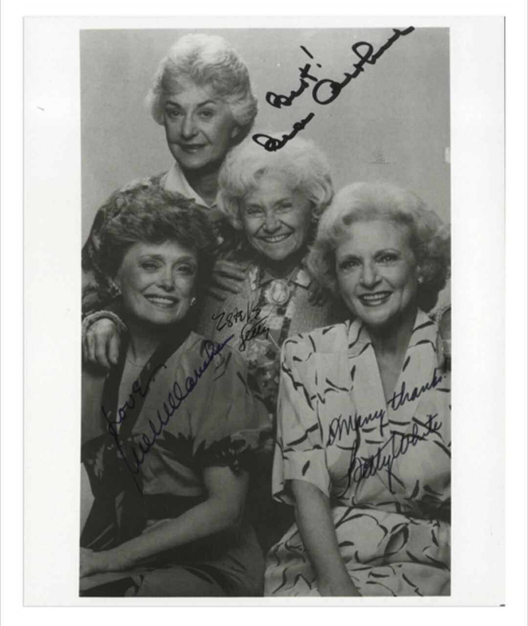 Golden Girls Signed RP 8X10 Photo Betty White Rue McClanahan Bea Arthur Getty
