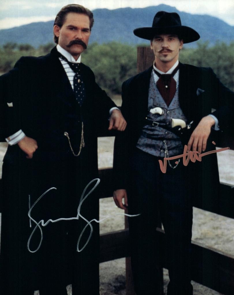 Val Kilmer Kurt Russell signed 8×10 autographed Photo + COA