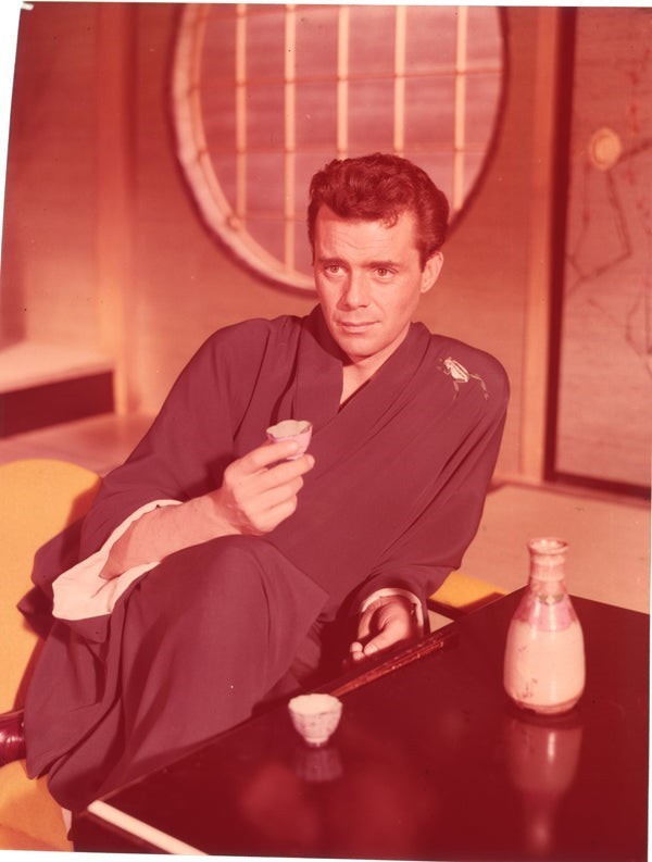 Dirk Bogarde The Wind Cannot Read 1958 Original 4×5 Transparency drinking sake
