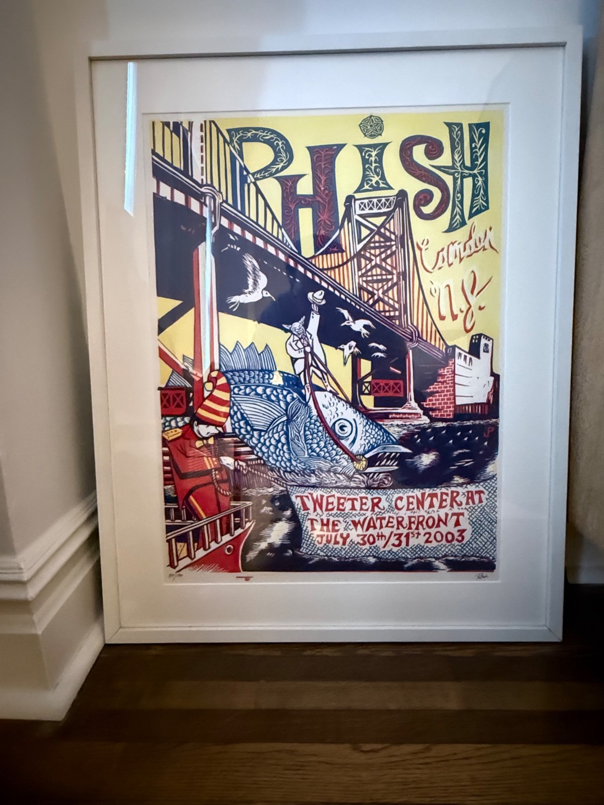Phish Poster Tweeter Center Camden NJ 2003 Official Linocut Jim Pollock S/N RARE